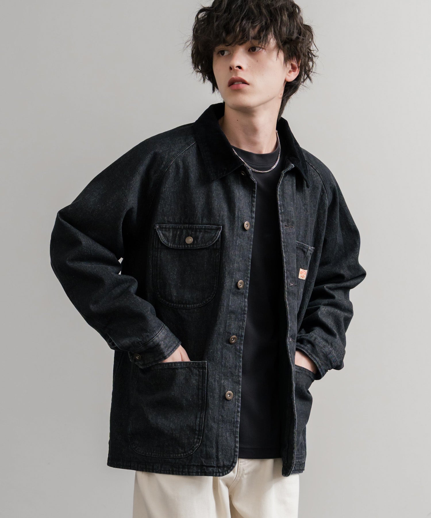 KRIFF MAYER クリフメイヤー オーバーサイズ襟コーデュロイ裏フリース