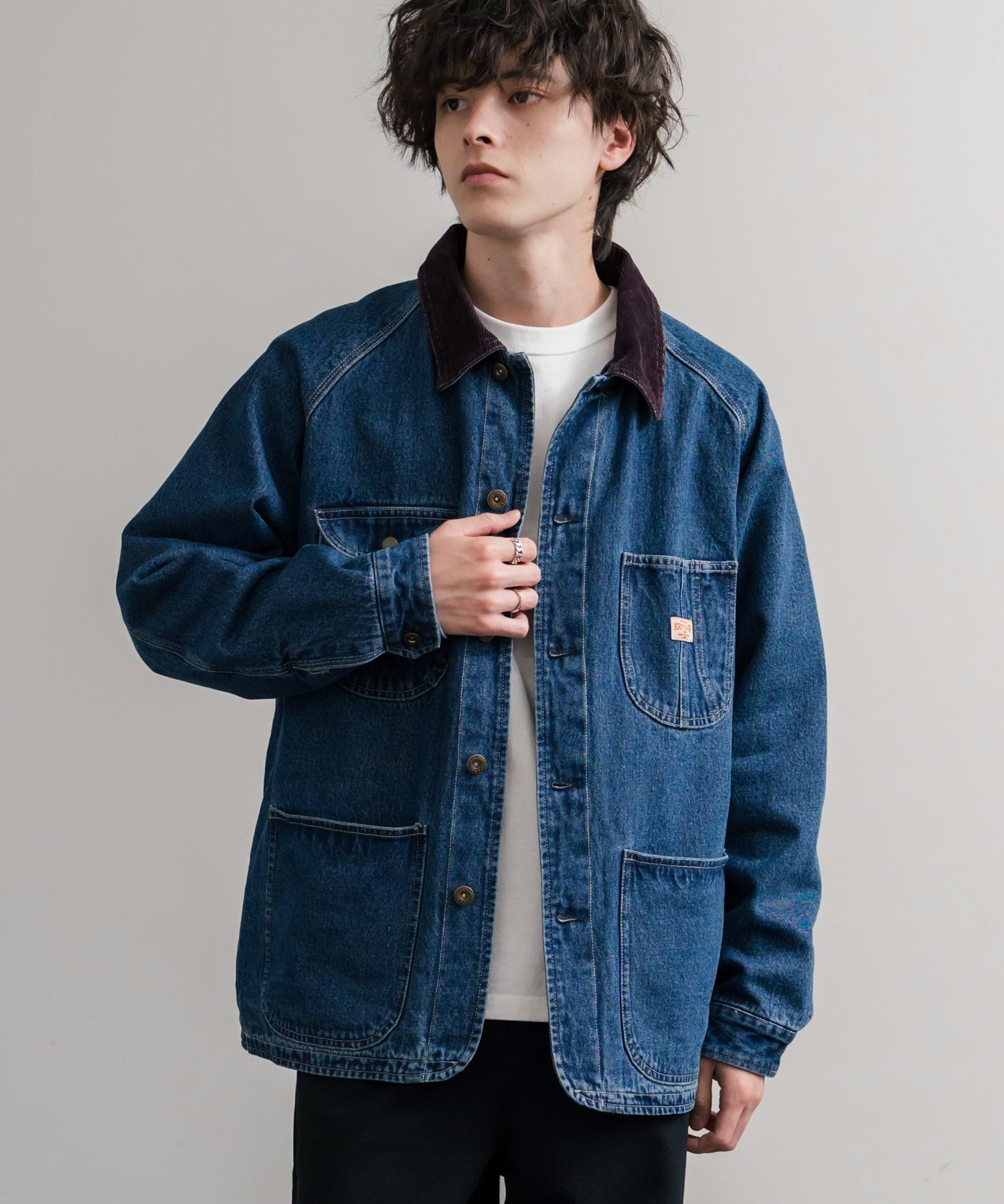 KRIFF MAYER クリフメイヤー オーバーサイズ襟コーデュロイ裏フリース