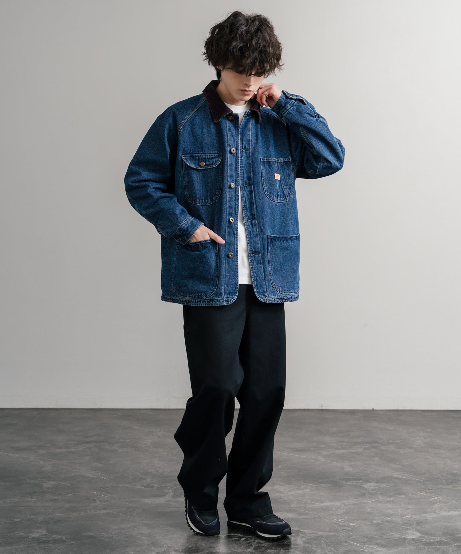 KRIFF MAYER クリフメイヤー オーバーサイズ襟コーデュロイ裏フリース