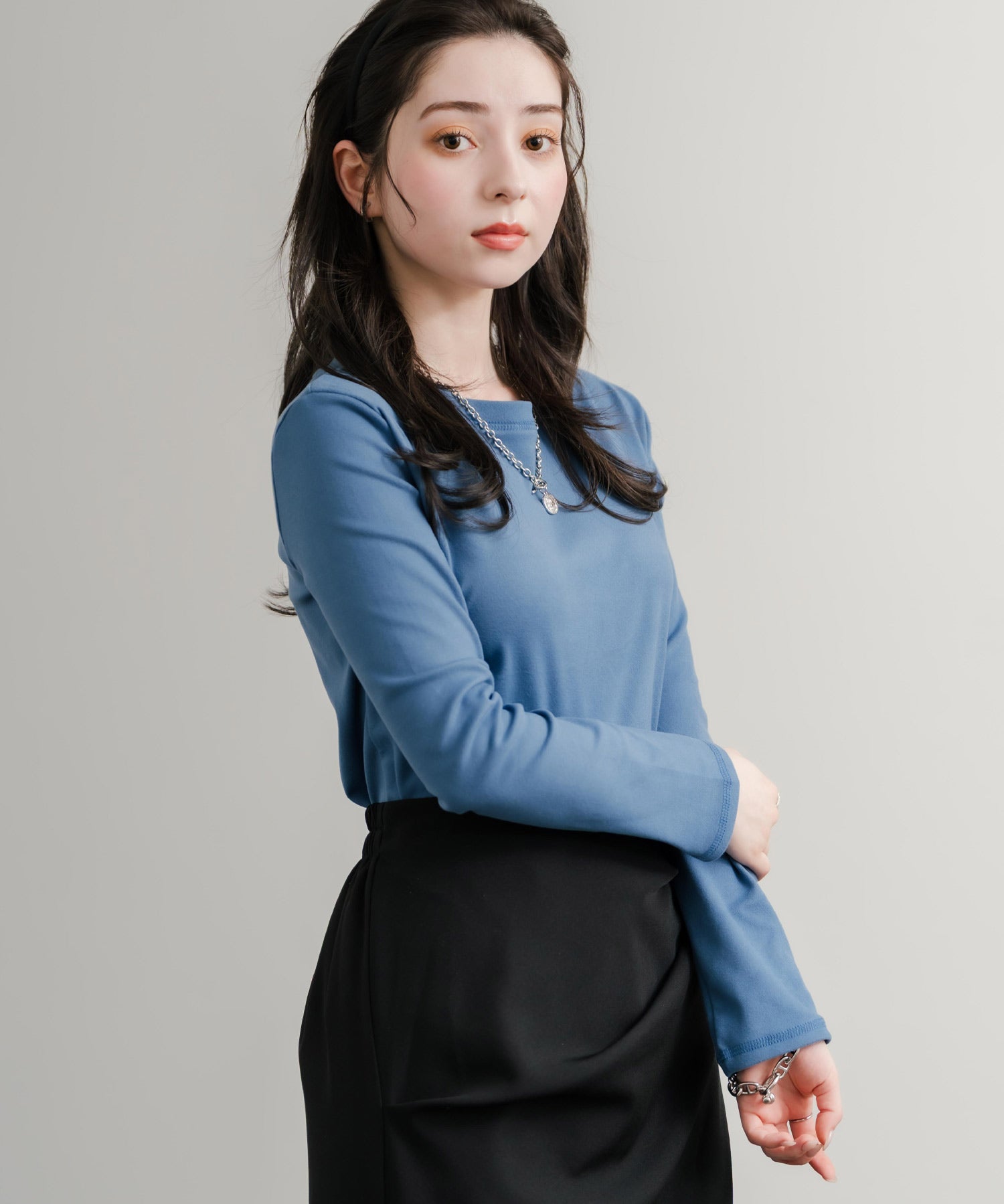 レギュラースリーブ クルーネックロングTシャツ 14801
