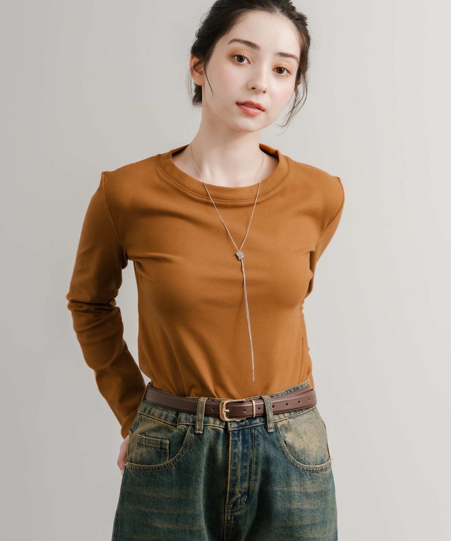 レギュラースリーブ クルーネックロングTシャツ 14801