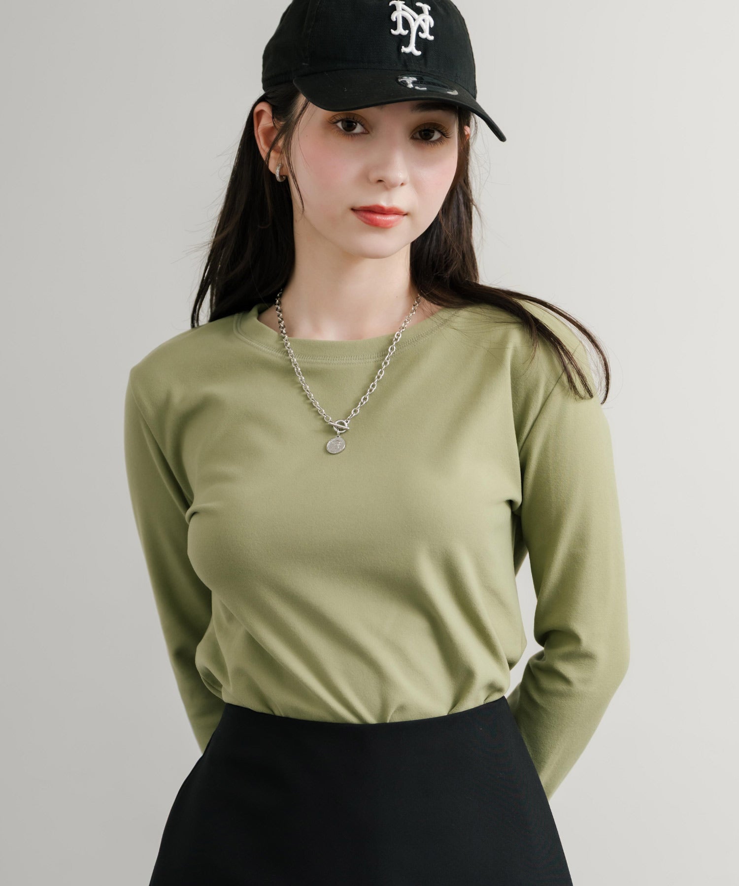 レギュラースリーブ クルーネックロングTシャツ 14801