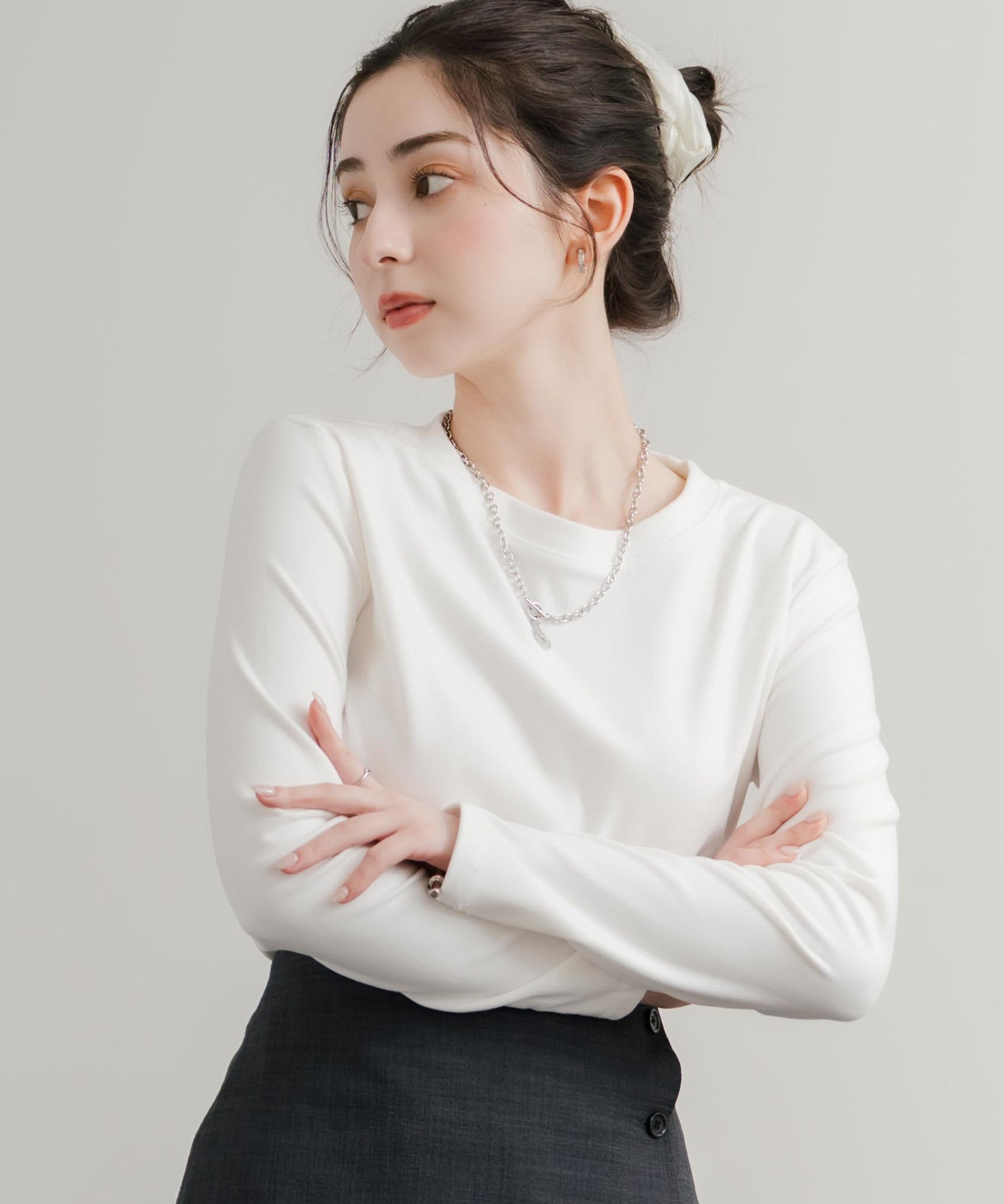 レギュラースリーブ クルーネックロングTシャツ 14801