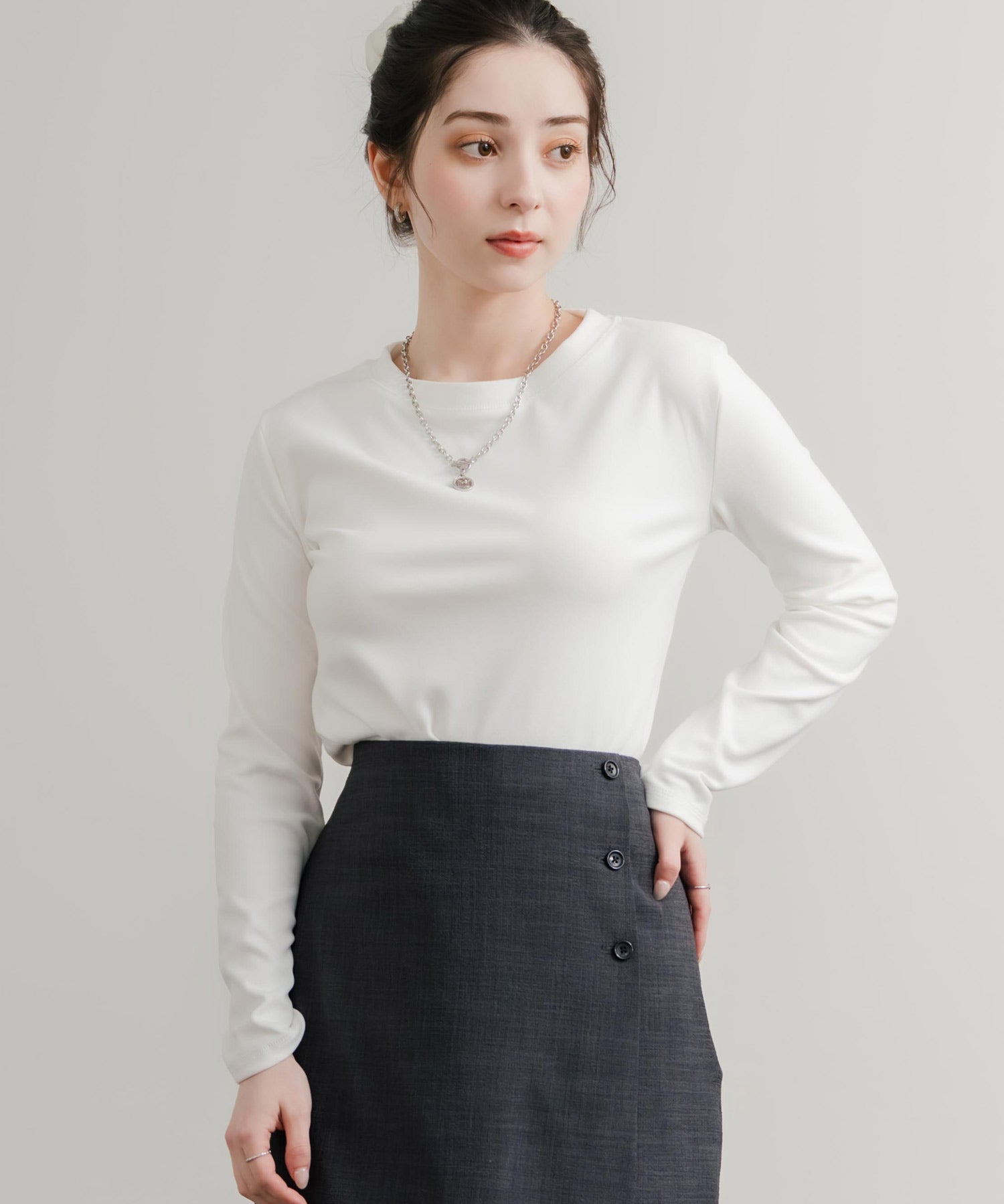 レギュラースリーブ クルーネックロングTシャツ 14801