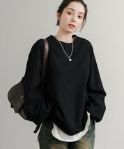 オーバーサイズバルーンスリーブワッフルロングTシャツ 14803