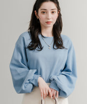オーバーサイズバルーンスリーブワッフルロングTシャツ 14803