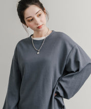 オーバーサイズバルーンスリーブワッフルロングTシャツ 14803