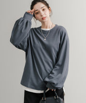 オーバーサイズバルーンスリーブワッフルロングTシャツ 14803