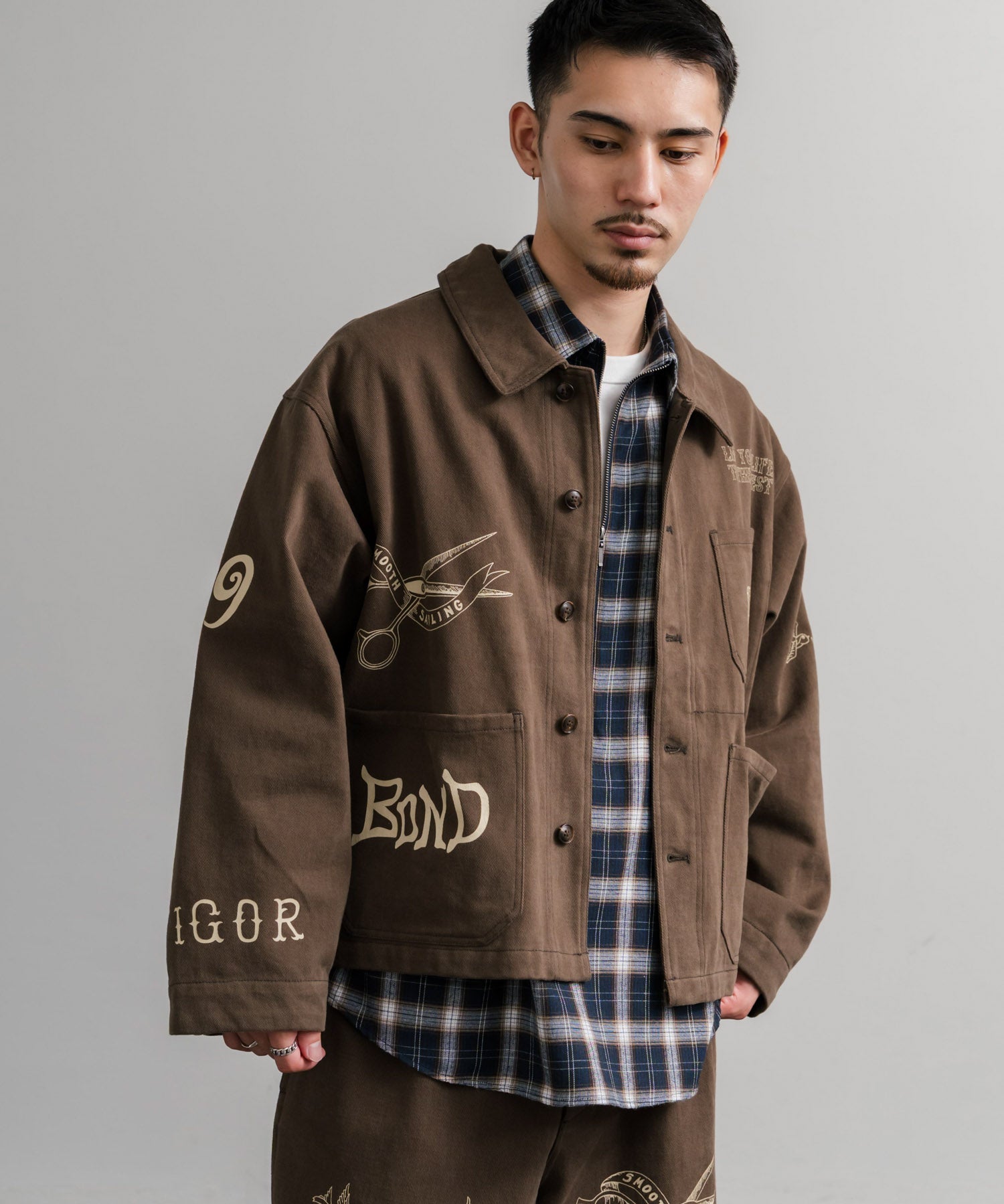 KRIFF MAYER クリフメイヤー メモリアルグラフィックプリントレタリングショート丈カバーオール 2515111 14828
