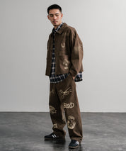 KRIFF MAYER クリフメイヤー メモリアルグラフィックプリントレタリングショート丈カバーオール 2515111 14828
