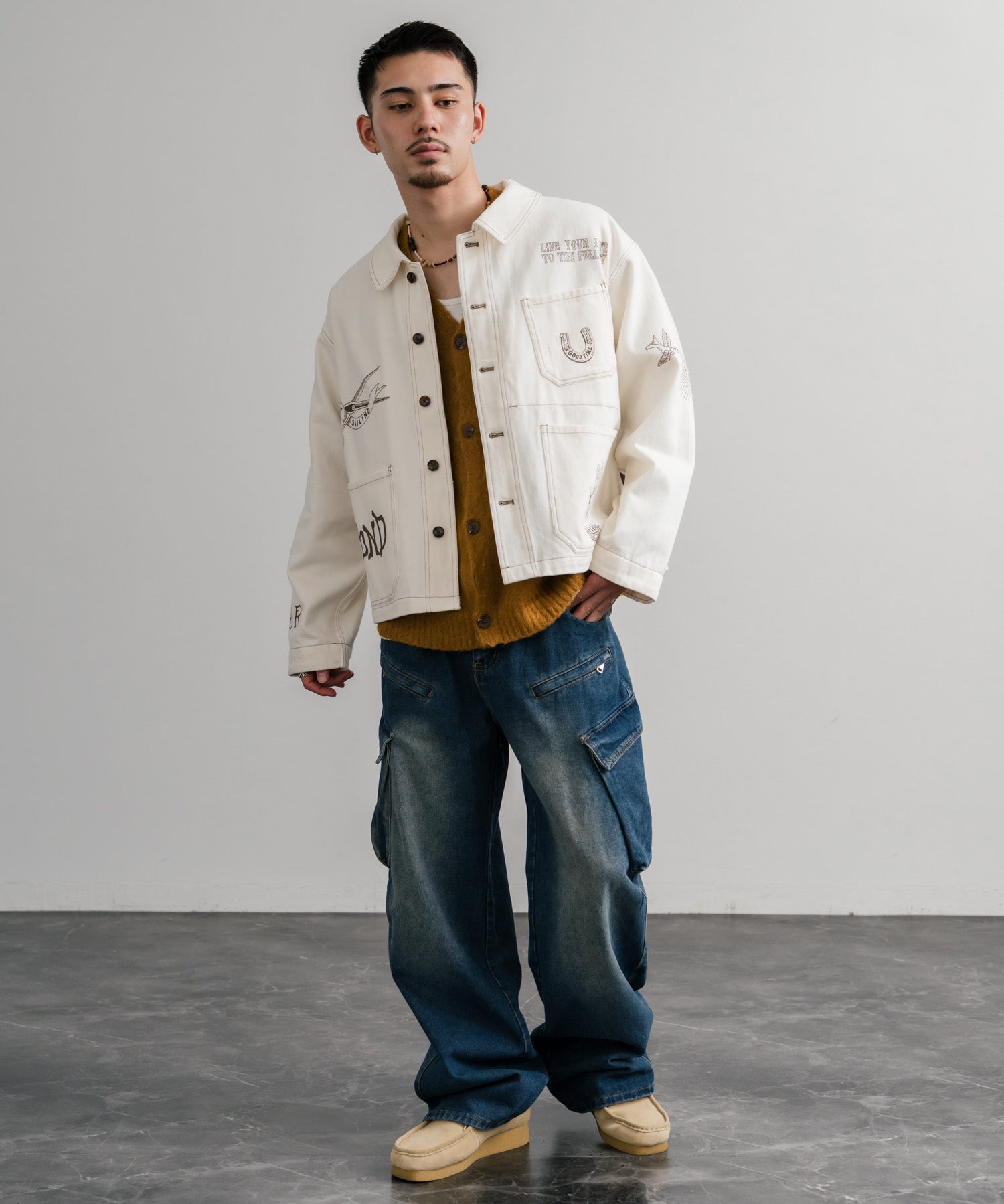 KRIFF MAYER クリフメイヤー メモリアルグラフィックプリントレタリングショート丈カバーオール 2515111 14828