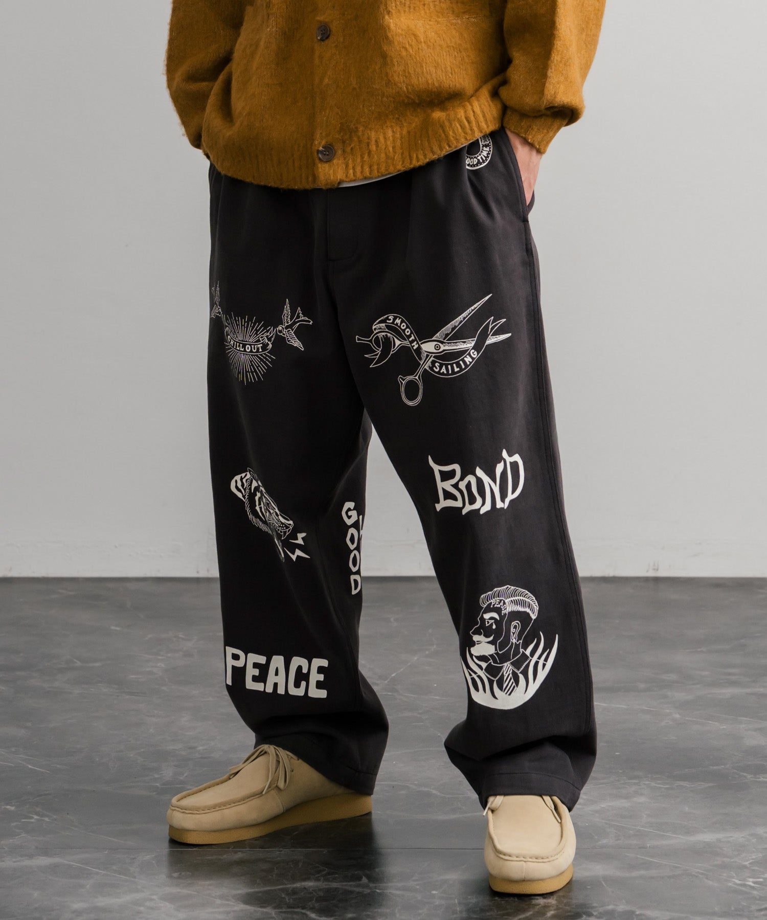 KRIFF MAYER クリフメイヤー メモリアルグラフィックプリントレタリング2タックワークパンツ 2515112 14829