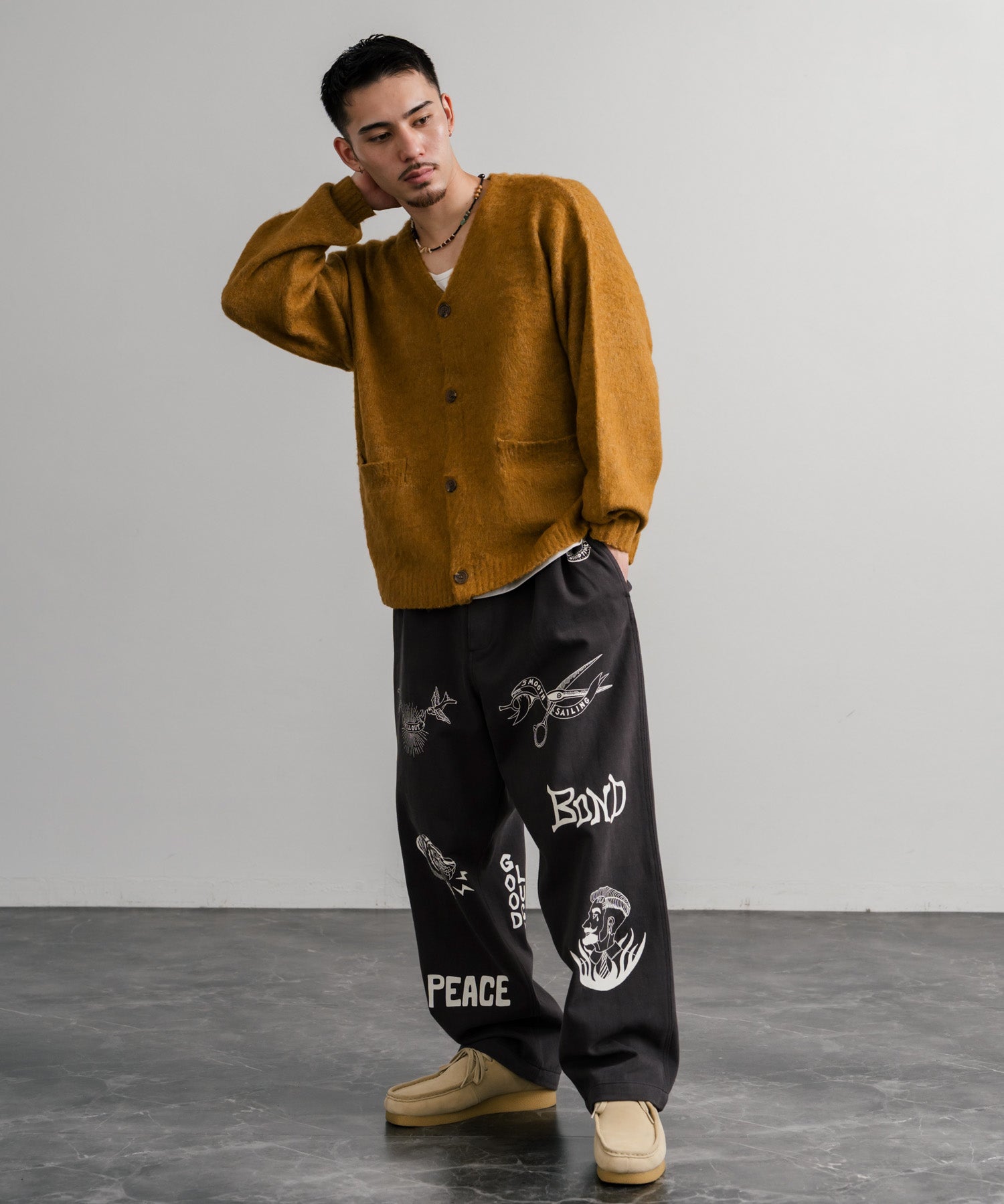 KRIFF MAYER クリフメイヤー メモリアルグラフィックプリントレタリング2タックワークパンツ 2515112 14829