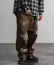 KRIFF MAYER クリフメイヤー メモリアルグラフィックプリントレタリング2タックワークパンツ 2515112 14829