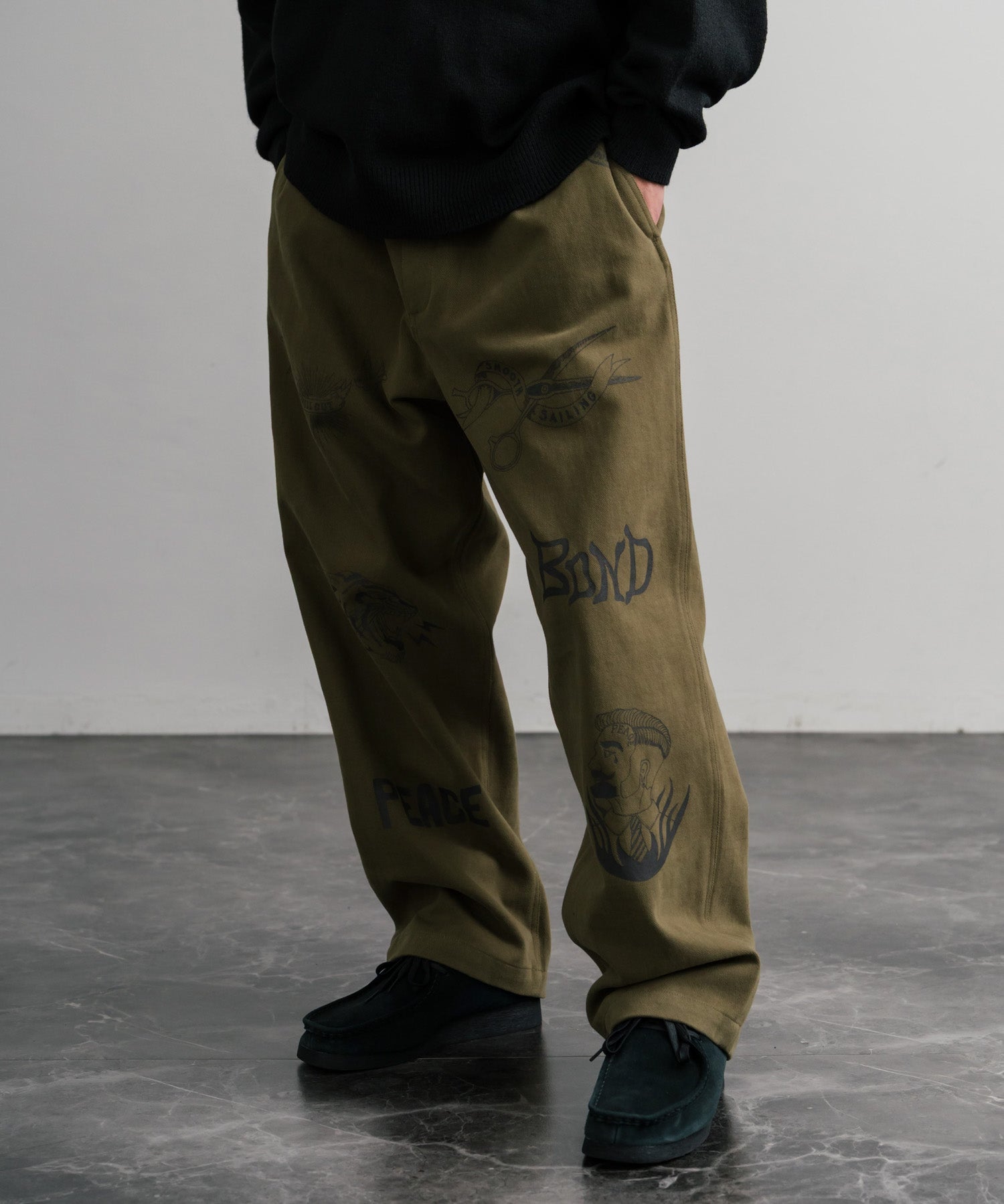 KRIFF MAYER クリフメイヤー メモリアルグラフィックプリントレタリング2タックワークパンツ 2515112 14829