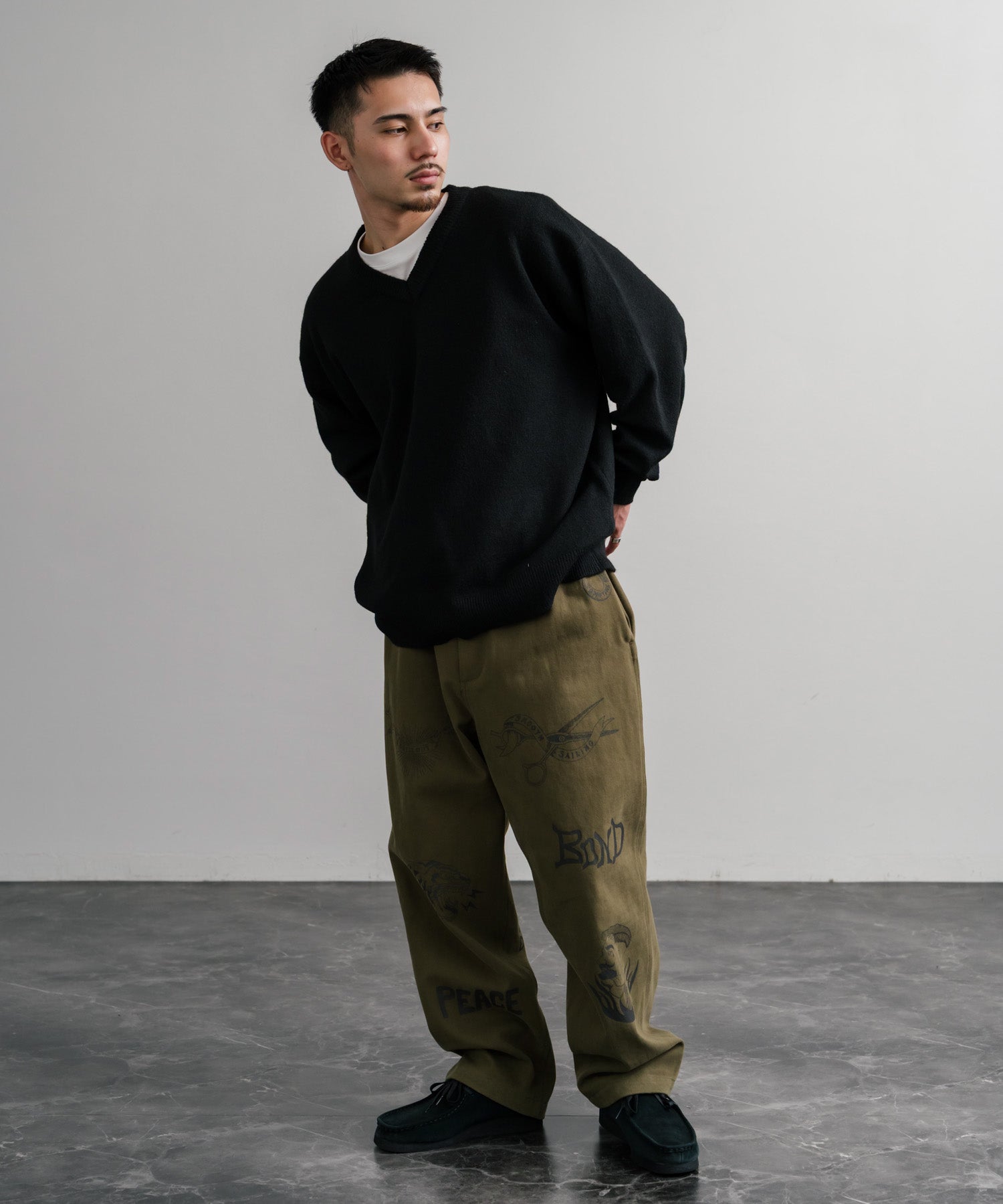 KRIFF MAYER クリフメイヤー メモリアルグラフィックプリントレタリング2タックワークパンツ 2515112 14829