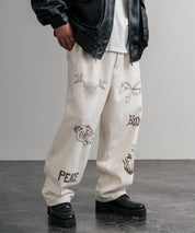 KRIFF MAYER クリフメイヤー メモリアルグラフィックプリントレタリング2タックワークパンツ 2515112 14829