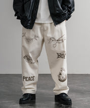 KRIFF MAYER クリフメイヤー メモリアルグラフィックプリントレタリング2タックワークパンツ 2515112 14829