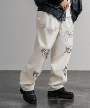 KRIFF MAYER クリフメイヤー メモリアルグラフィックプリントレタリング2タックワークパンツ 2515112 14829