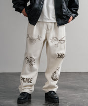 KRIFF MAYER クリフメイヤー メモリアルグラフィックプリントレタリング2タックワークパンツ 2515112 14829