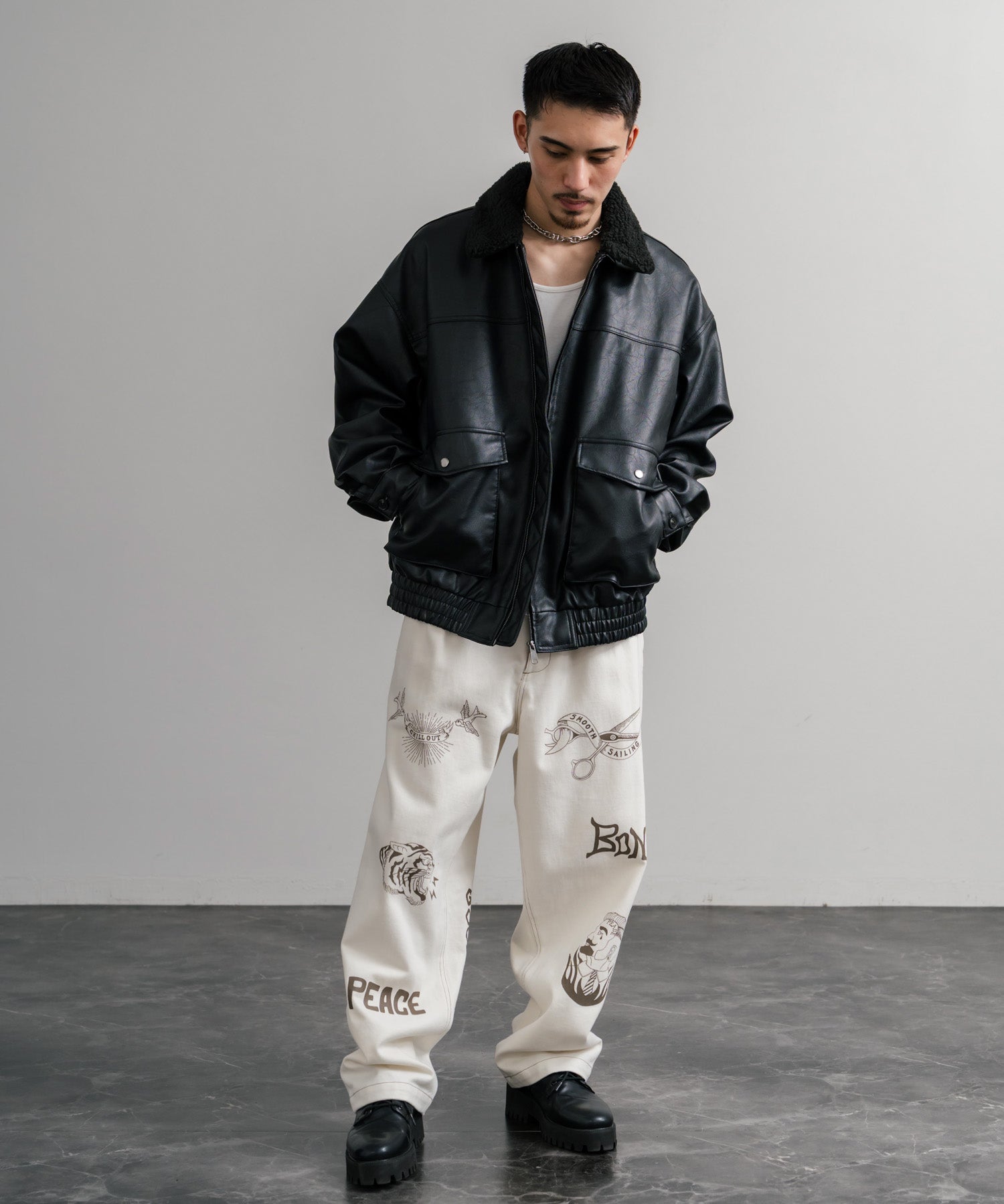 KRIFF MAYER クリフメイヤー メモリアルグラフィックプリントレタリング2タックワークパンツ 2515112 14829