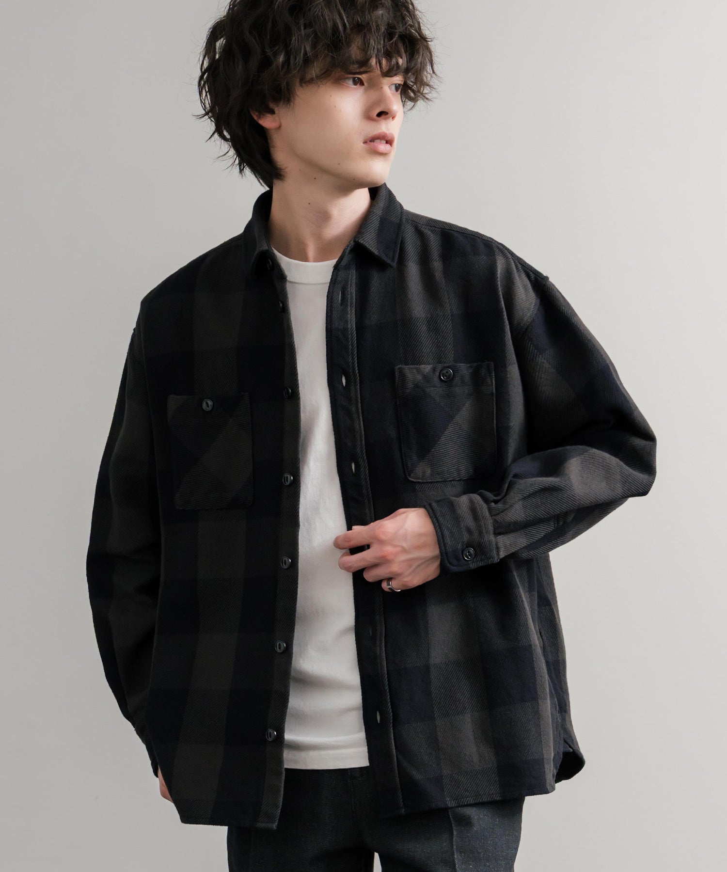 Upscape Audience 日本製10/2ヘビーツイルヴィンテージチェックワークジャケット AUD7353 14831