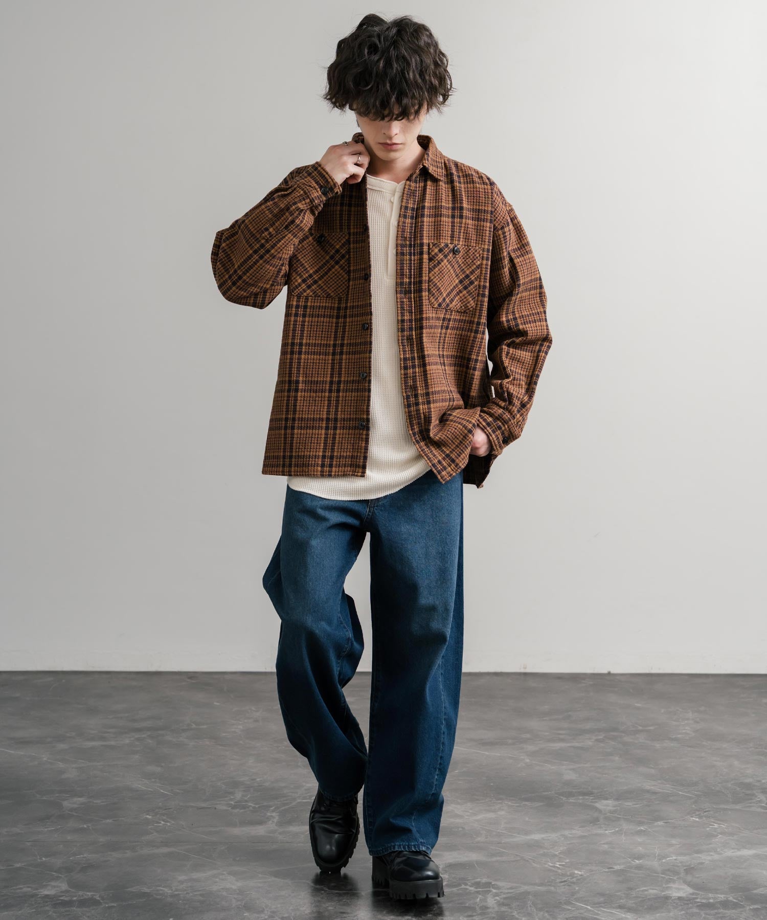 Upscape Audience 日本製10/2ヘビーツイルヴィンテージチェックワークジャケット AUD7353 14831