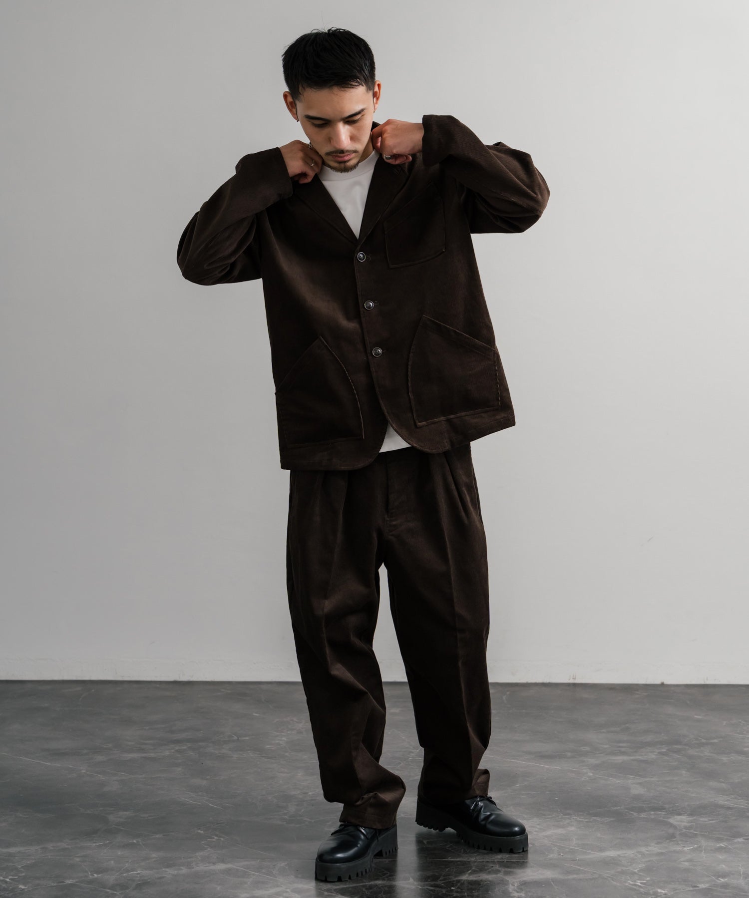 Upscape Audience アップスケープオーディエンス 日本製 国産 14WALEコーデュロイ マンチェスター ロガージャケット AUD7344 14832