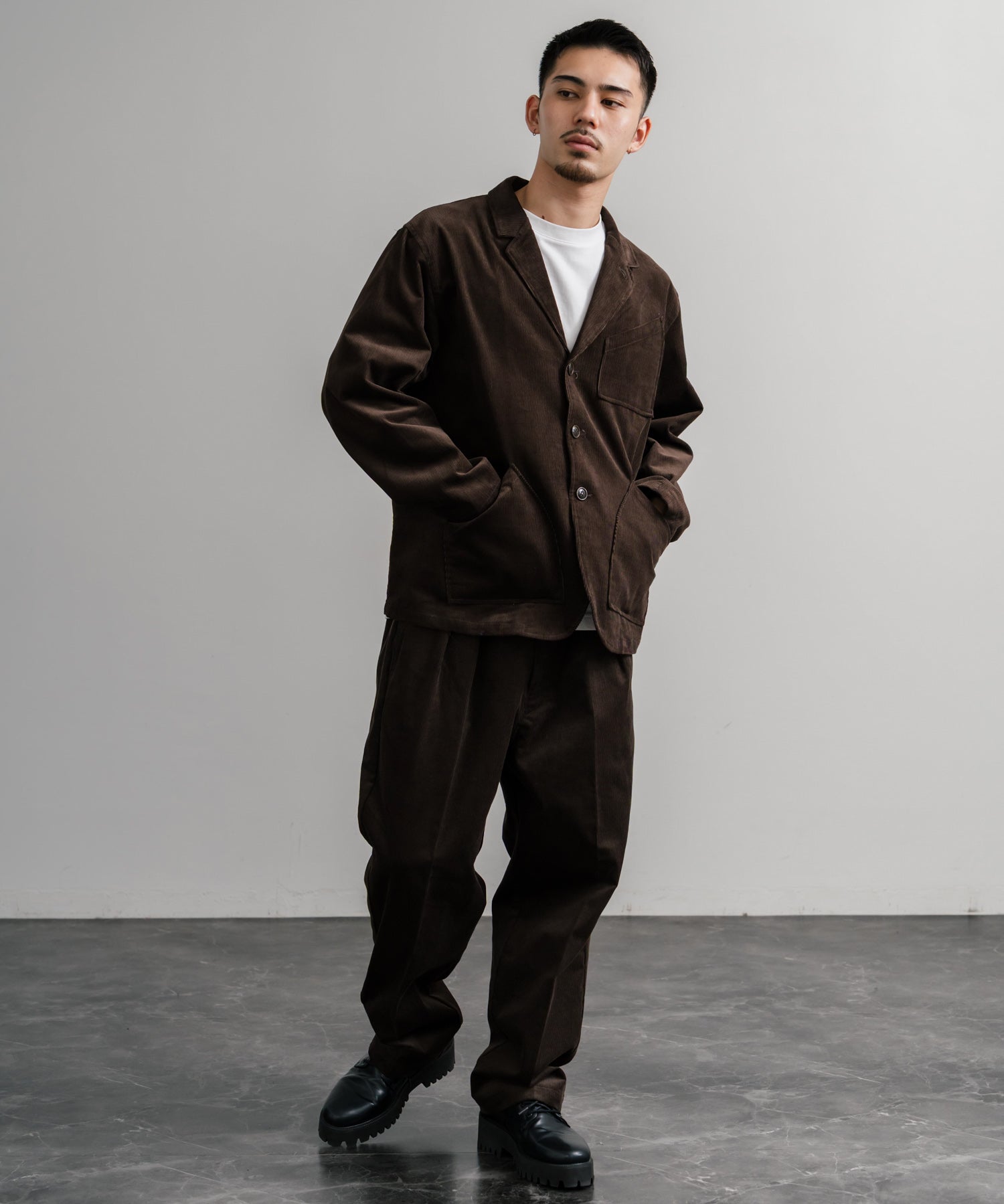 Upscape Audience アップスケープオーディエンス 日本製 国産 14WALEコーデュロイ マンチェスター ロガージャケット AUD7344 14832