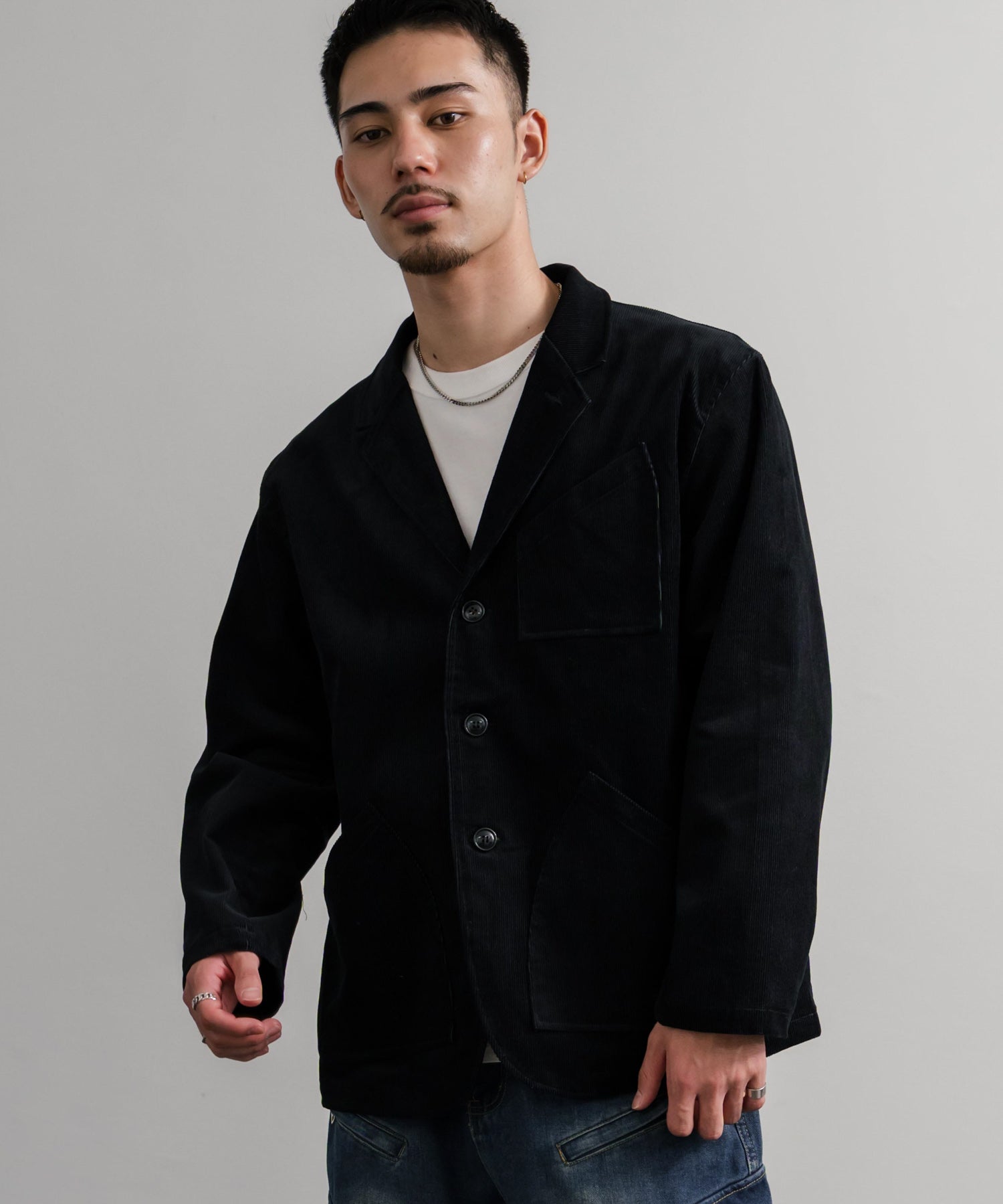 Upscape Audience アップスケープオーディエンス 日本製 国産 14WALEコーデュロイ マンチェスター ロガージャケット AUD7344 14832
