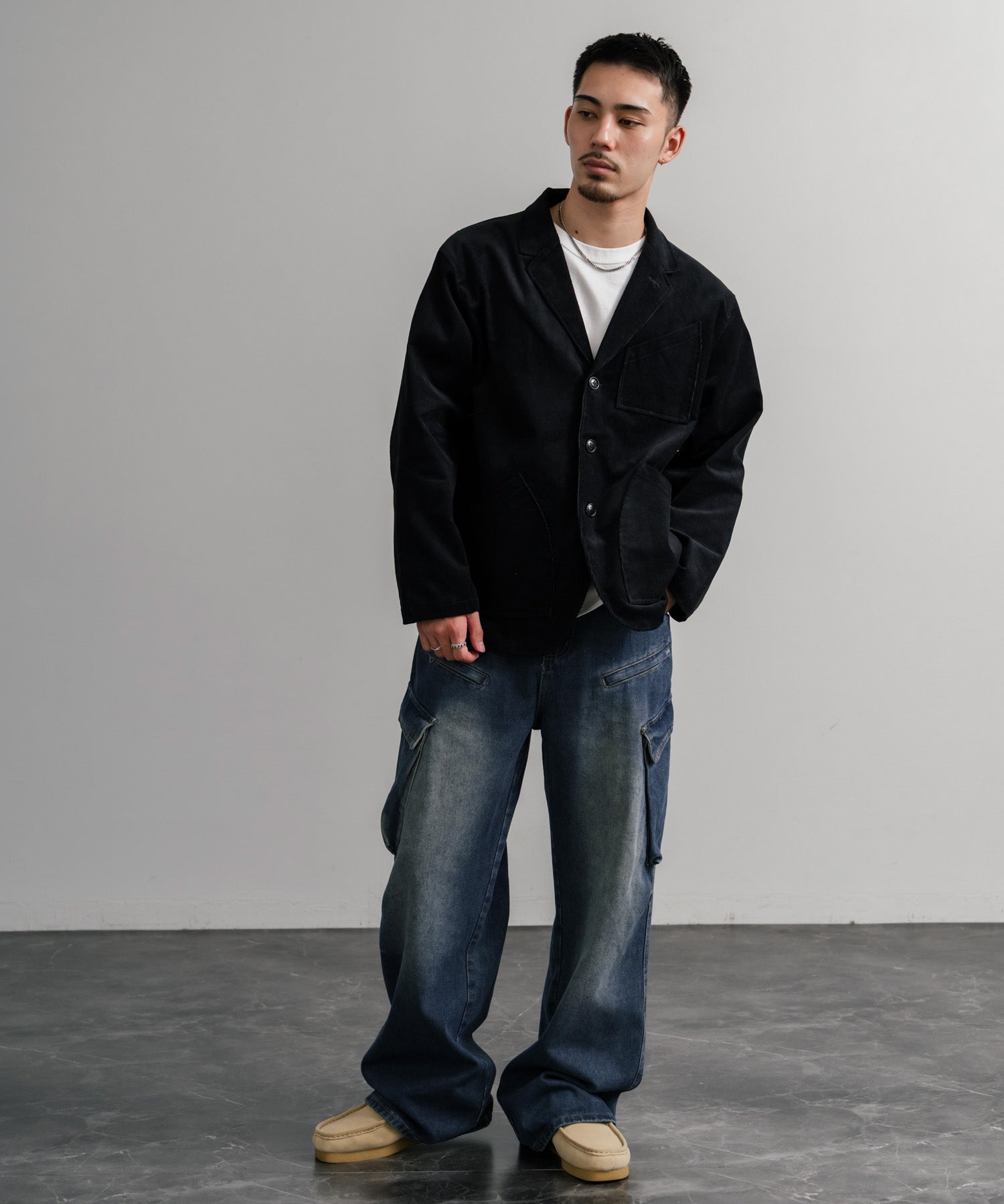 Upscape Audience アップスケープオーディエンス 日本製 国産 14WALEコーデュロイ マンチェスター ロガージャケット AUD7344 14832