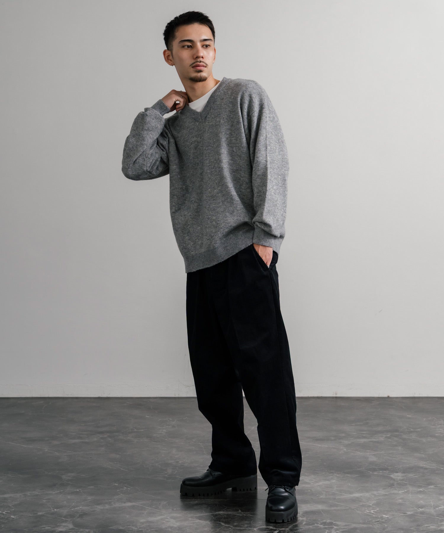 Upscape Audience アップスケープオーディエンス 日本製 国産14WALEコーデュロイマンチェスター2タックイージーワイドパンツ AUD3643 14833