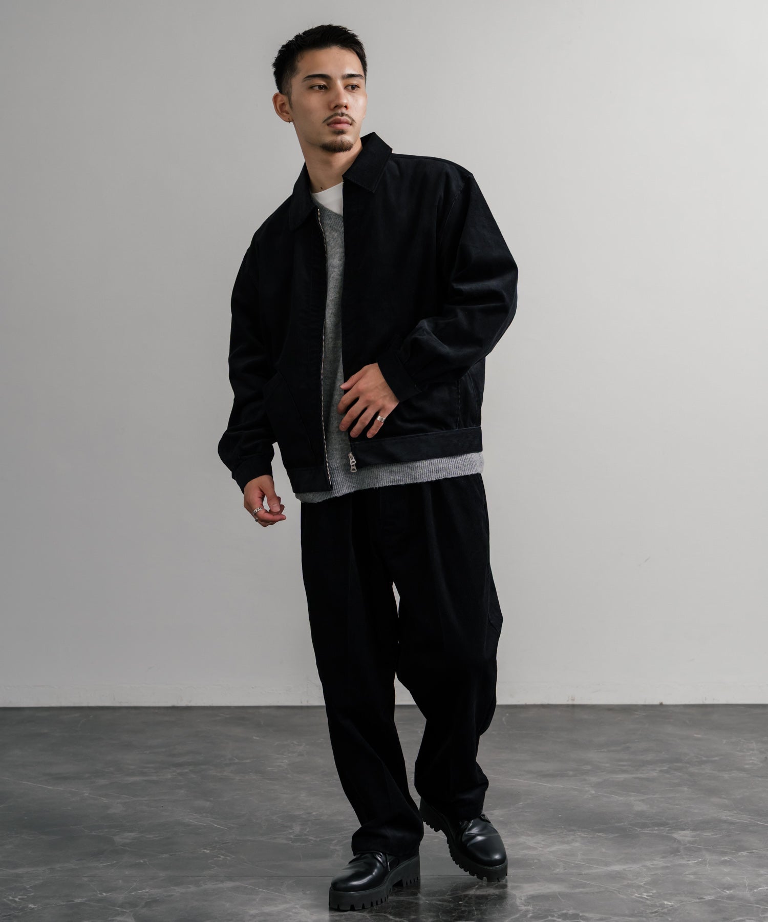 Upscape Audience アップスケープオーディエンス 日本製 国産14WALEコーデュロイマンチェスター2タックイージーワイドパンツ AUD3643 14833