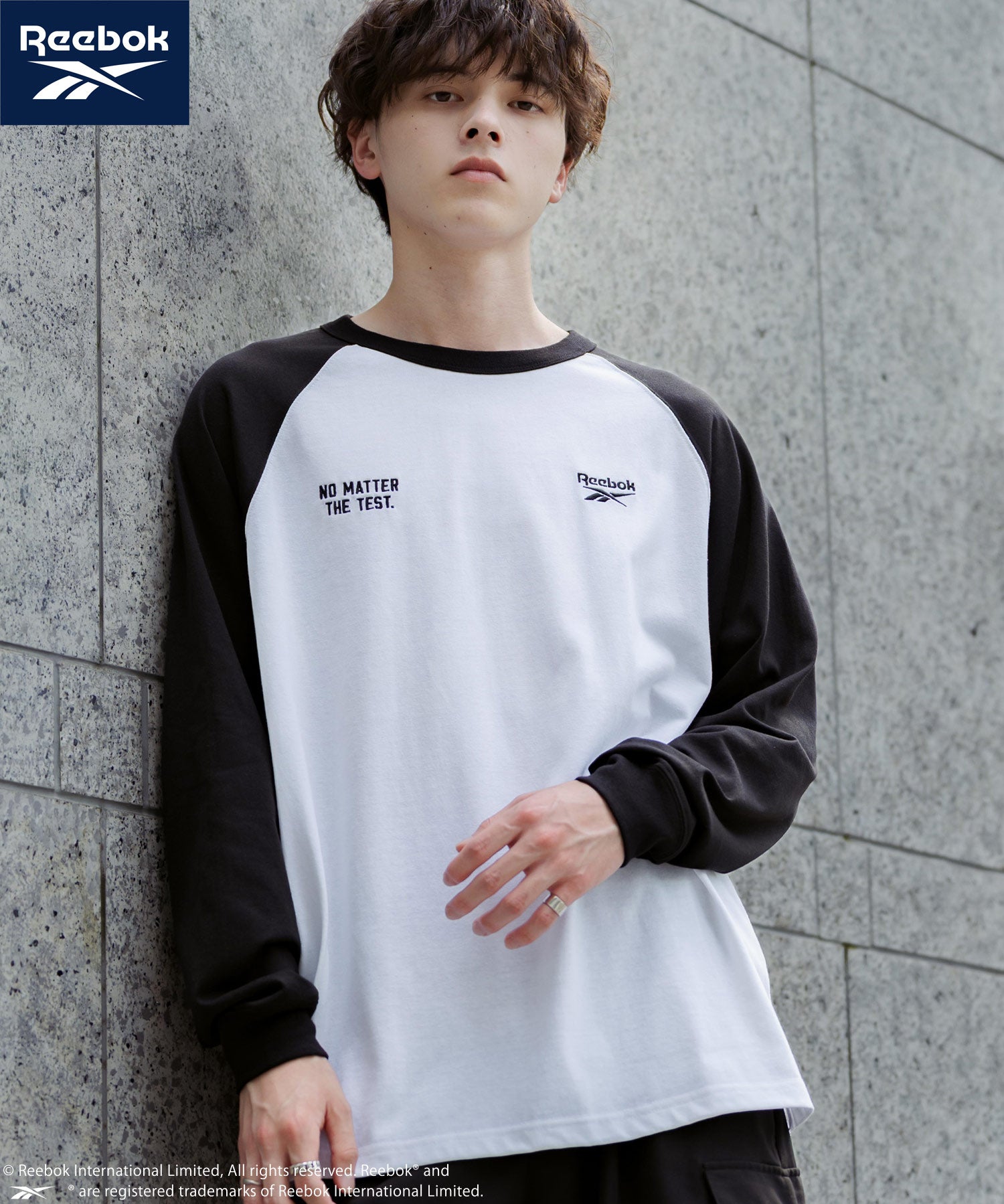 Reebok リーボック オーバーサイズ両胸ロゴ刺繍ロングスリーブTシャツ	14835