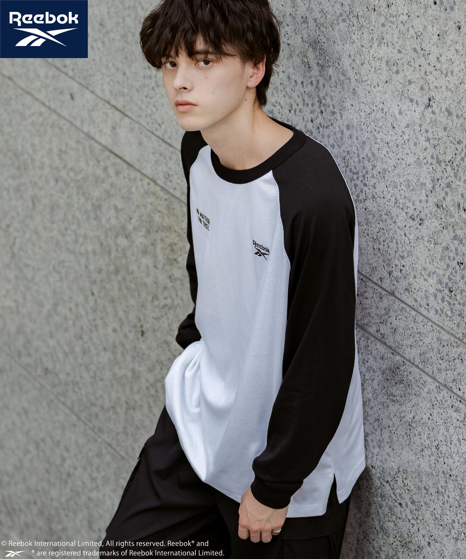 Reebok リーボック オーバーサイズ両胸ロゴ刺繍ロングスリーブTシャツ	14835