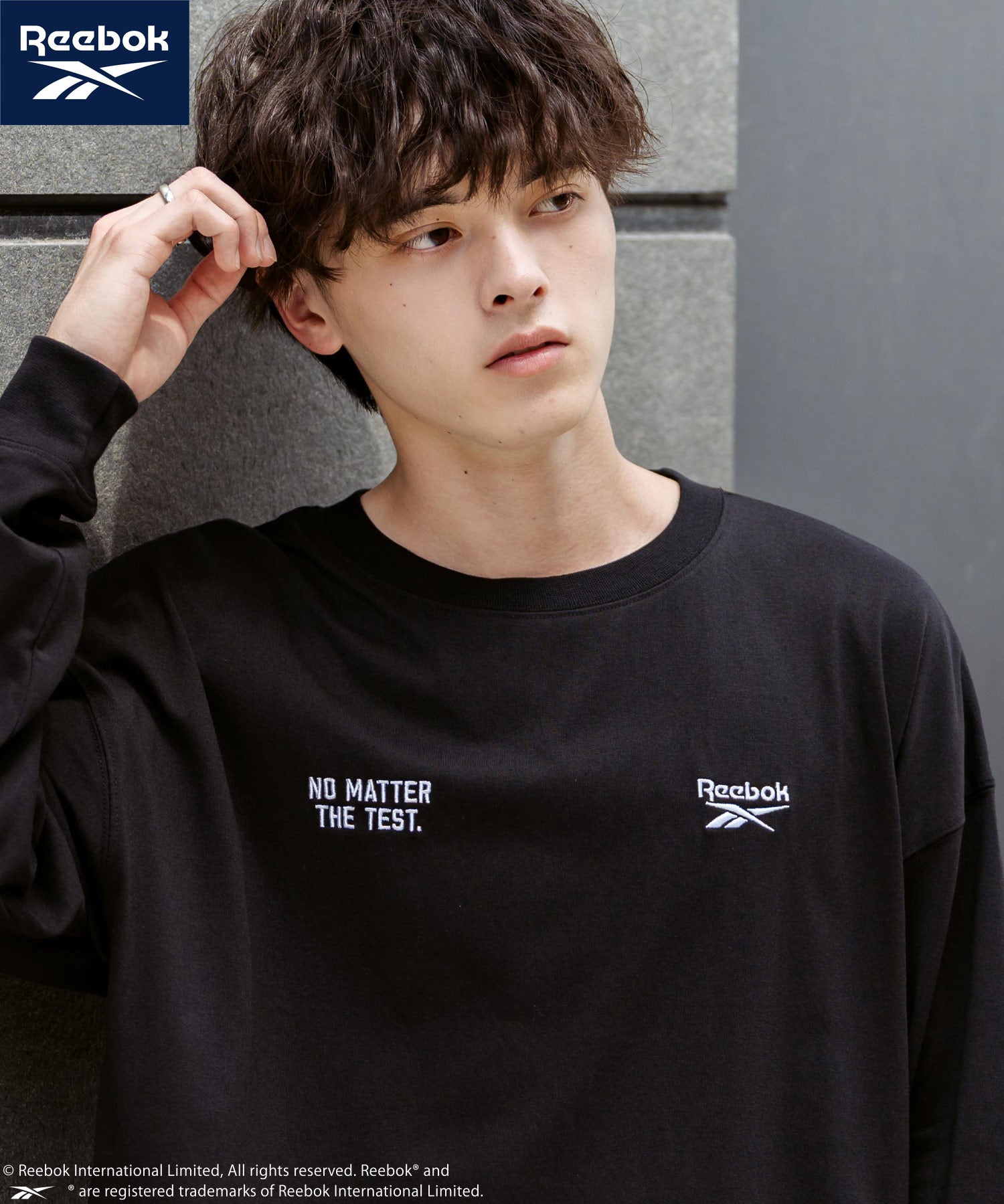 Reebok リーボック オーバーサイズ両胸ロゴ刺繍ロングスリーブTシャツ	14835