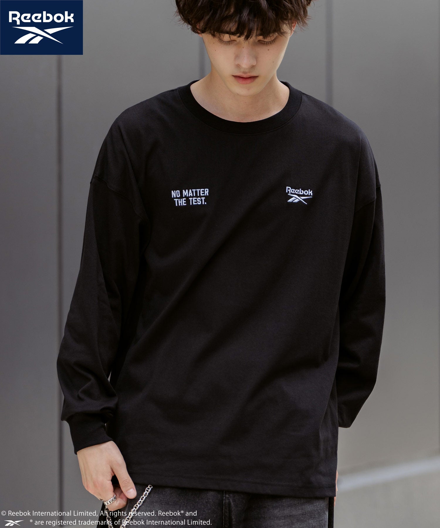 Reebok リーボック オーバーサイズ両胸ロゴ刺繍ロングスリーブTシャツ	14835
