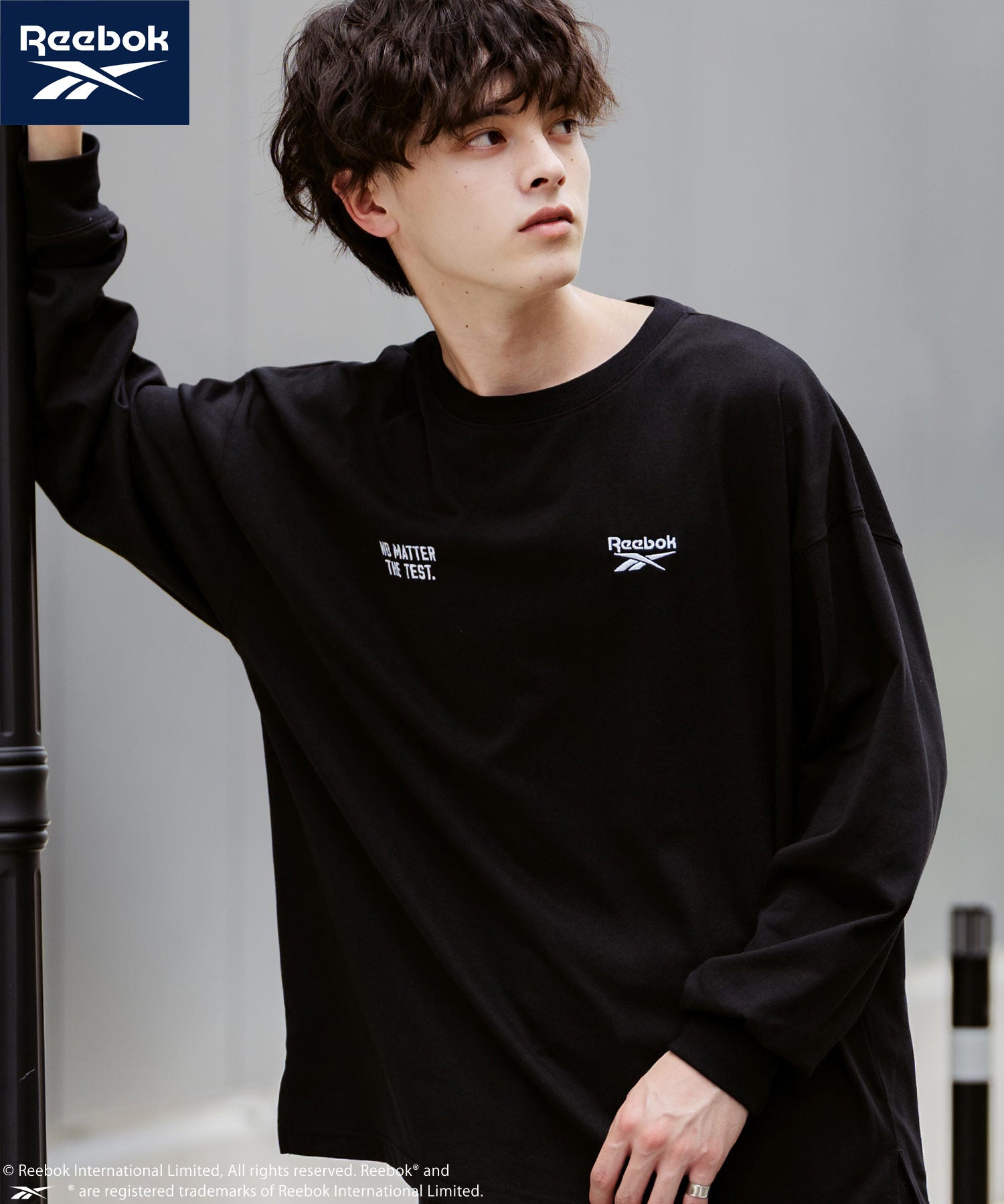 Reebok リーボック オーバーサイズ両胸ロゴ刺繍ロングスリーブTシャツ	14835