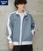 Reebok リーボック オーバーサイズ袖ラインワンポイントロゴ刺繍ポンチトラックジャケット 14837