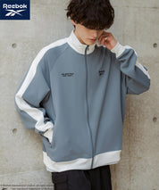 Reebok リーボック オーバーサイズ袖ラインワンポイントロゴ刺繍ポンチトラックジャケット 14837