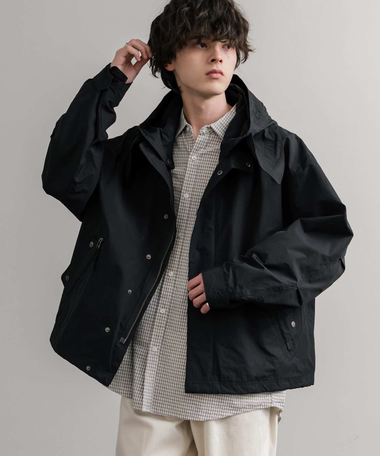 Audience オーディエンス 綿ナイロン高密度ポプリン脱着フード付きM-65ショートモッズコート AUD7351 14838