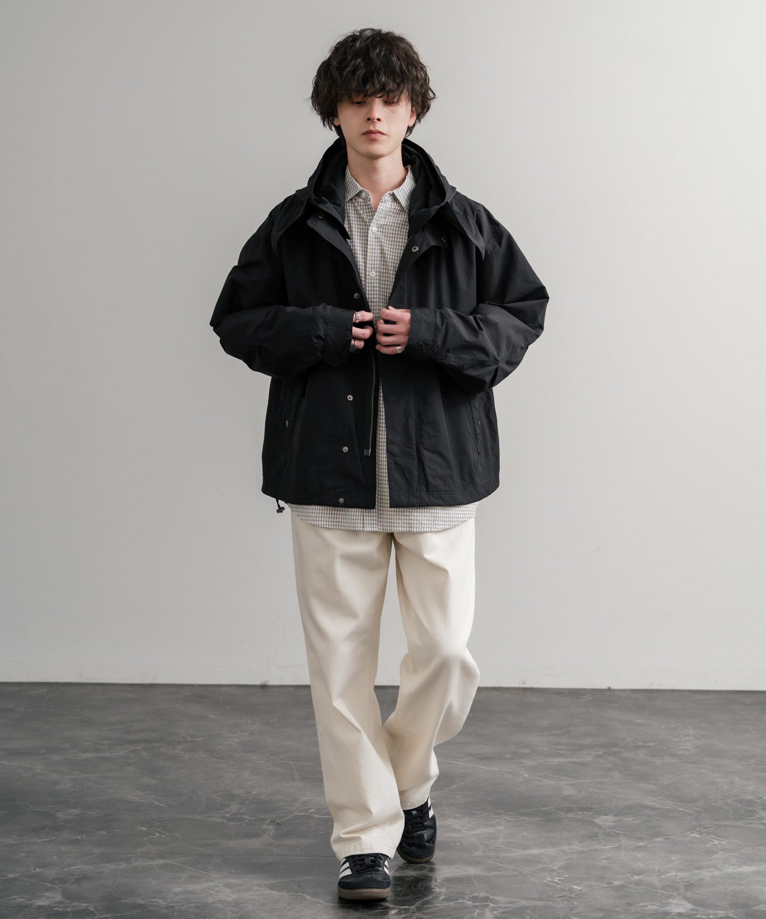 Audience オーディエンス 綿ナイロン高密度ポプリン脱着フード付きM-65ショートモッズコート AUD7351 14838