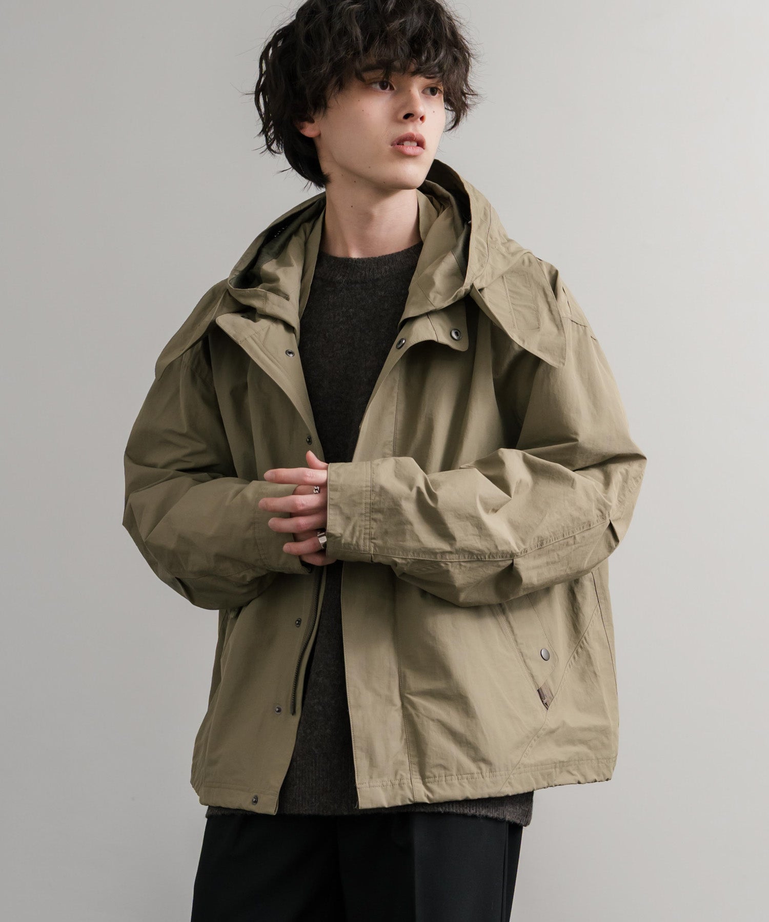 Audience オーディエンス 綿ナイロン高密度ポプリン脱着フード付きM-65ショートモッズコート AUD7351 14838