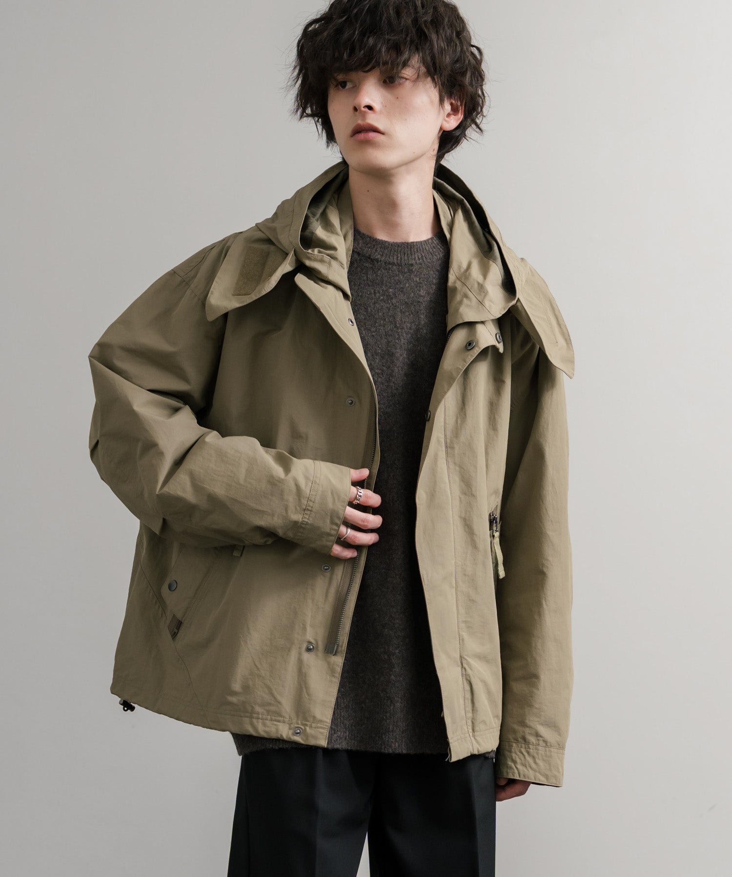 Audience オーディエンス 綿ナイロン高密度ポプリン脱着フード付きM-65ショートモッズコート AUD7351 14838