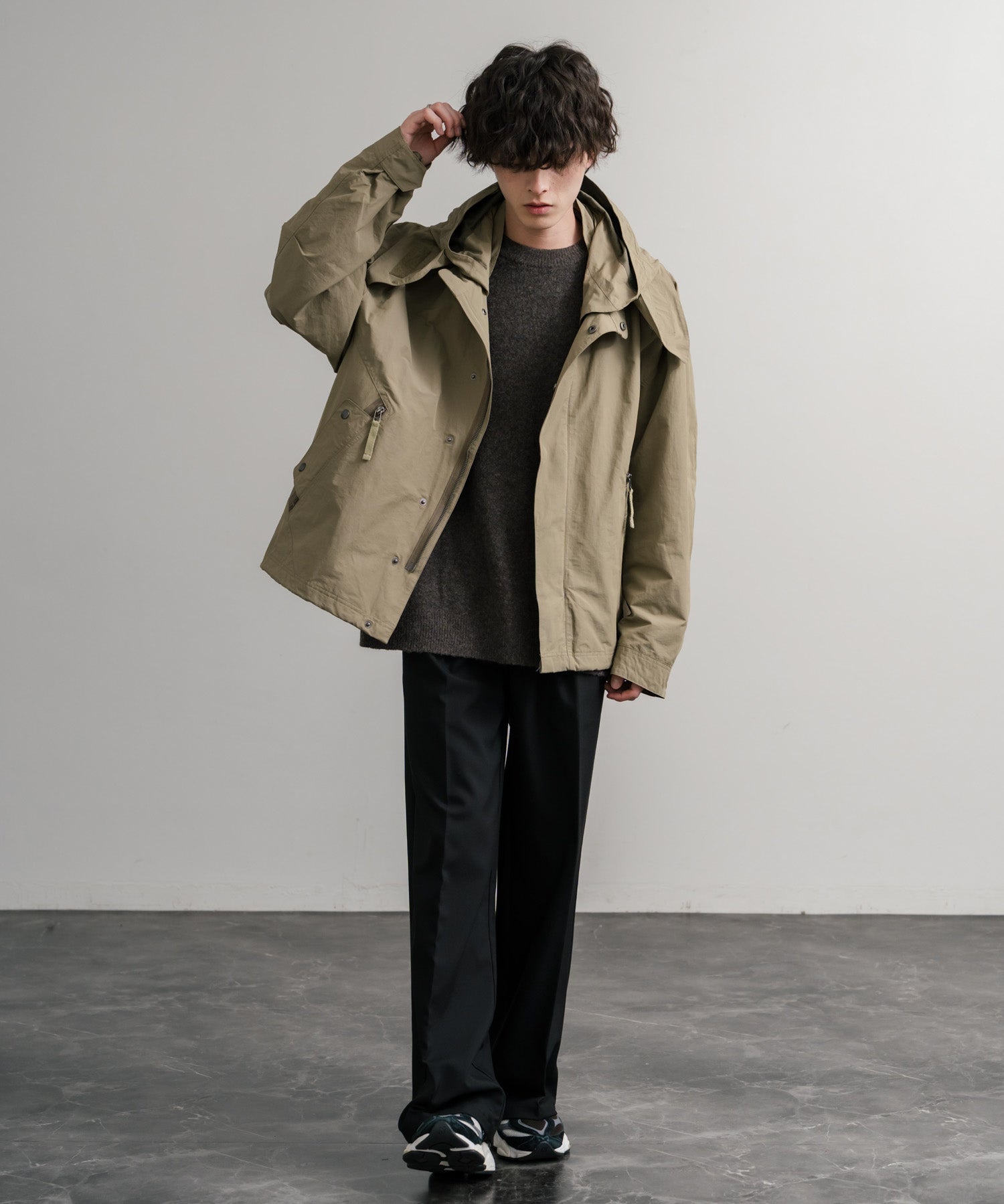 Audience オーディエンス 綿ナイロン高密度ポプリン脱着フード付きM-65ショートモッズコート AUD7351 14838