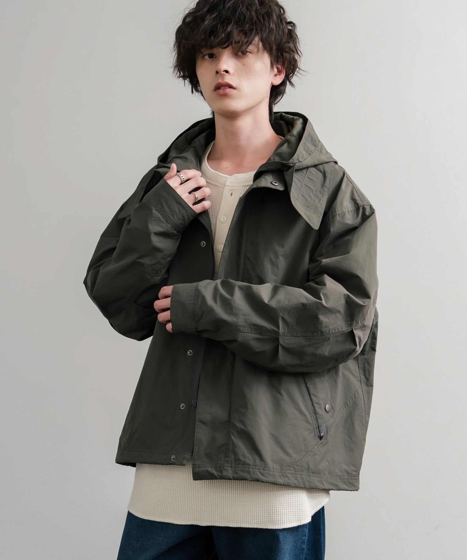 Audience オーディエンス 綿ナイロン高密度ポプリン脱着フード付きM-65ショートモッズコート AUD7351 14838