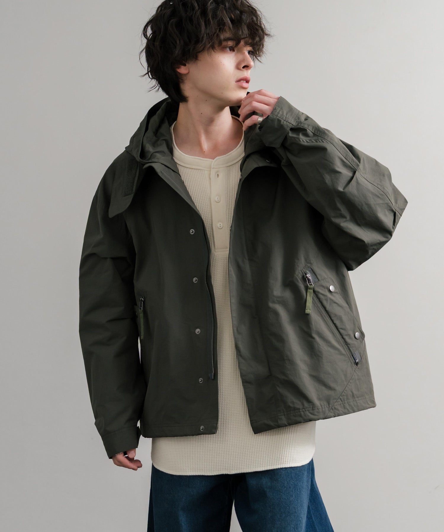 Audience オーディエンス 綿ナイロン高密度ポプリン脱着フード付きM-65ショートモッズコート AUD7351 14838