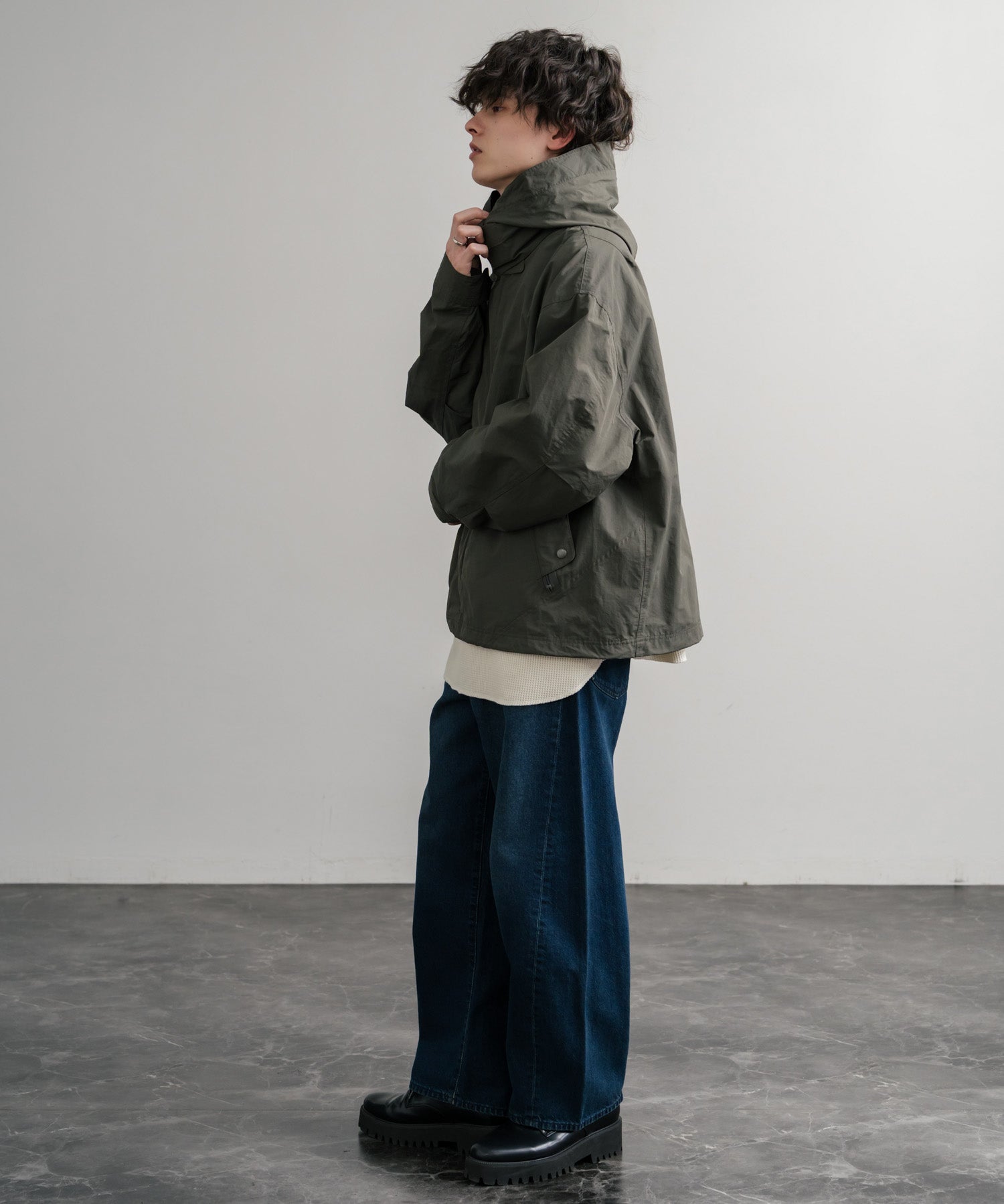 Audience オーディエンス 綿ナイロン高密度ポプリン脱着フード付きM-65ショートモッズコート AUD7351 14838