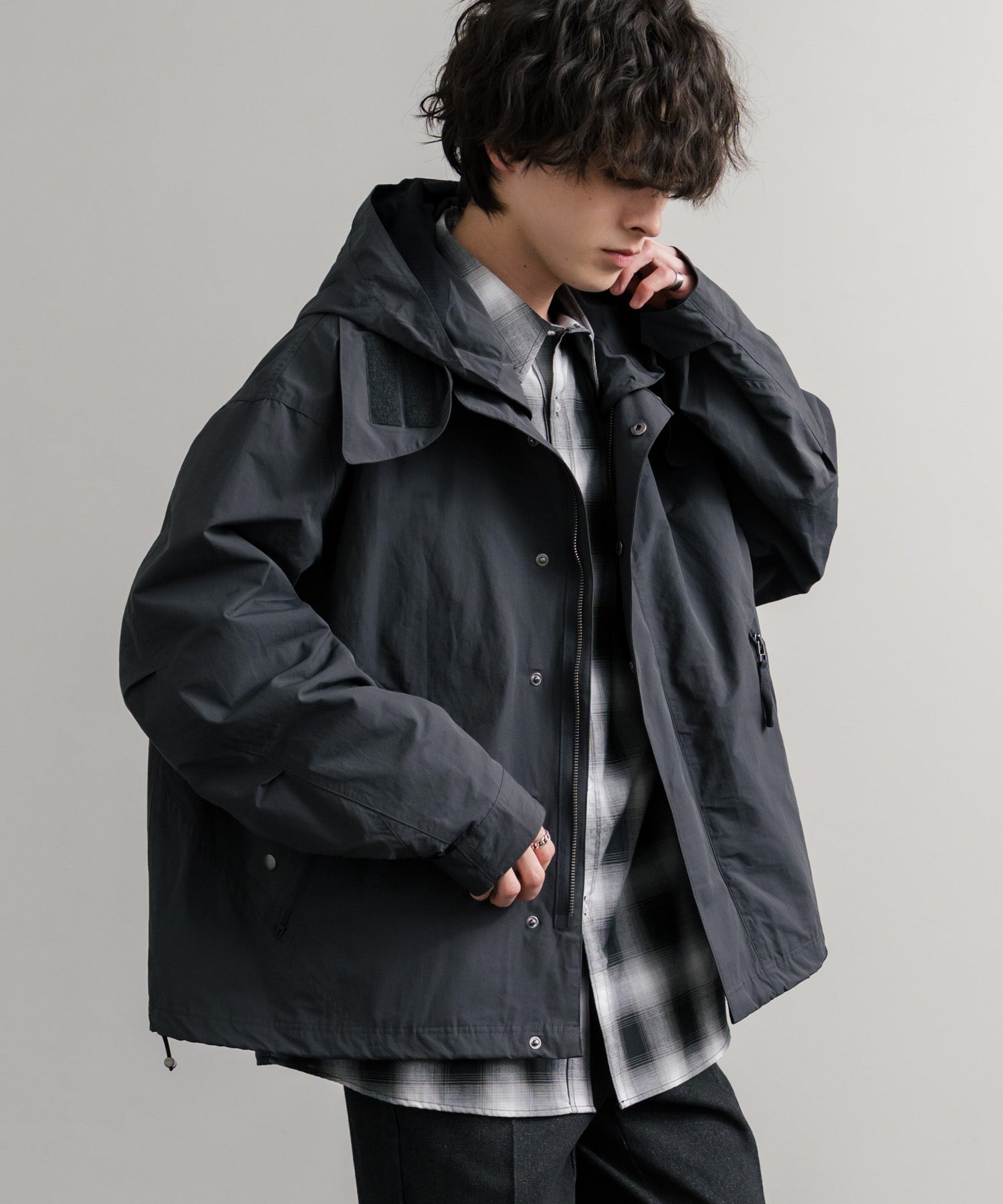 Audience オーディエンス 綿ナイロン高密度ポプリン脱着フード付きM-65ショートモッズコート AUD7351 14838