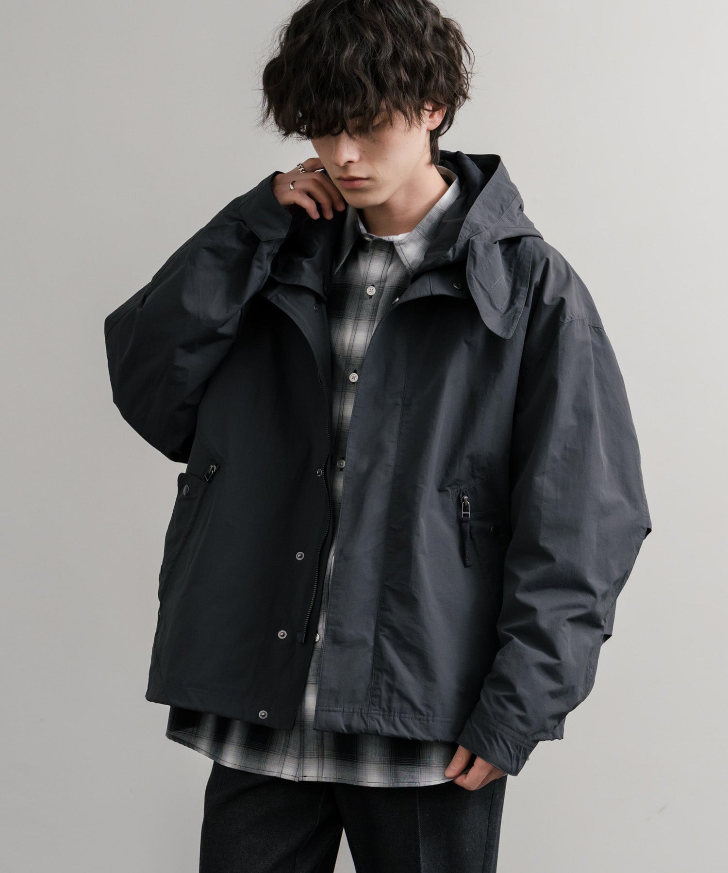 Audience オーディエンス 綿ナイロン高密度ポプリン脱着フード付きM-65ショートモッズコート AUD7351 14838
